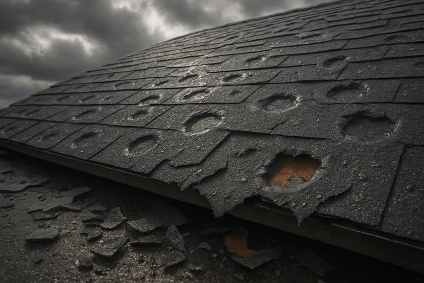 hail damage affects roofing